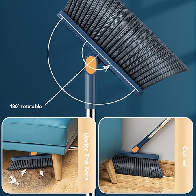 37.8in Broom and Dustpan Set Foldable Hand Broom - Image 3