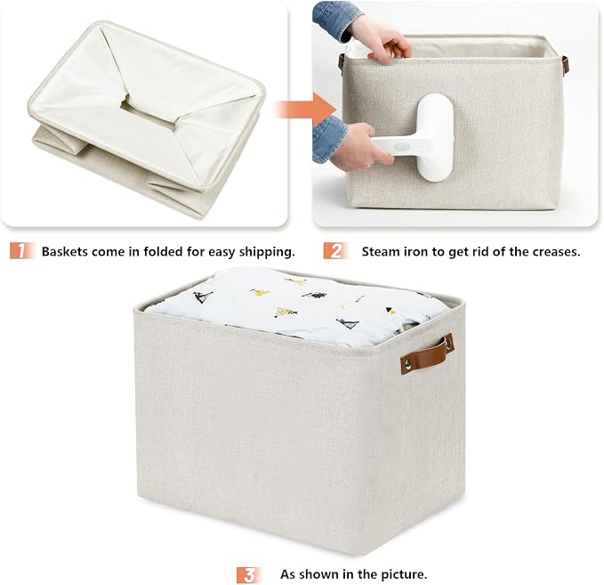 DULLEMELO Large Storage Baskets, Fabric Storage Bins - Image 6