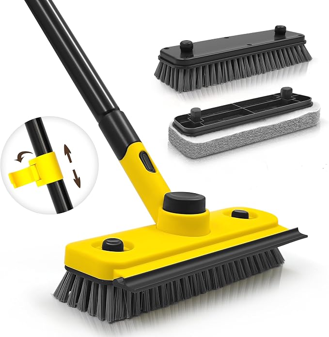 JEHONN Shower Cleaning Brush, 53.5 inches Long Handle Scrubbing Brush, 3-in-1 by JEHONN