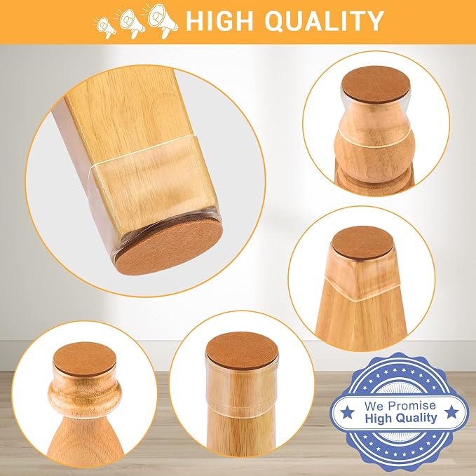 24 Pcs Extra Large Chair Leg Floor Protectors, Silicone Chair Leg Protectors - Image 3