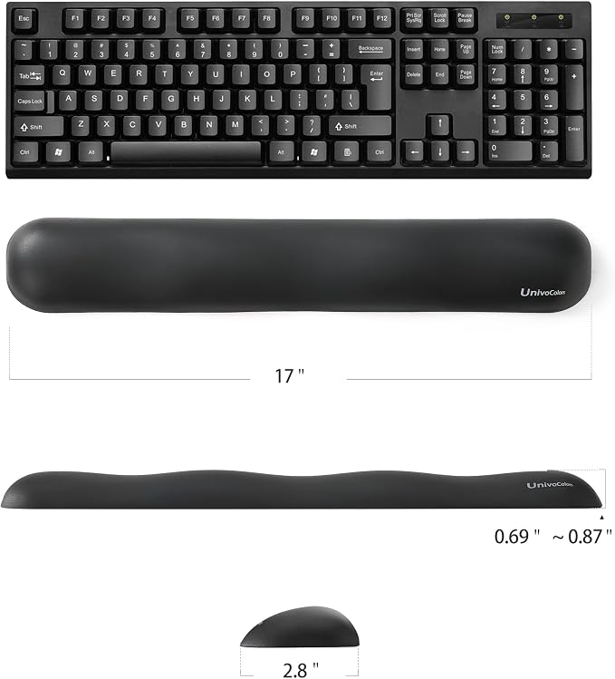 UnivoColors Design-Wave Keyboard Wrist Rest, Artificial Sheepskin+Memory - Image 5