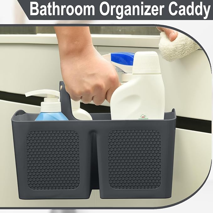 Haundry Plastic Gray Shower Caddy Basket - Image 6