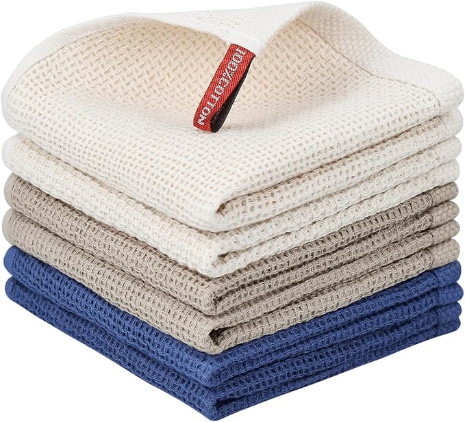 Nialnant 100% Cotton Kitchen Dish Towels, Waffle Weave Dish Cloths by Nialnant