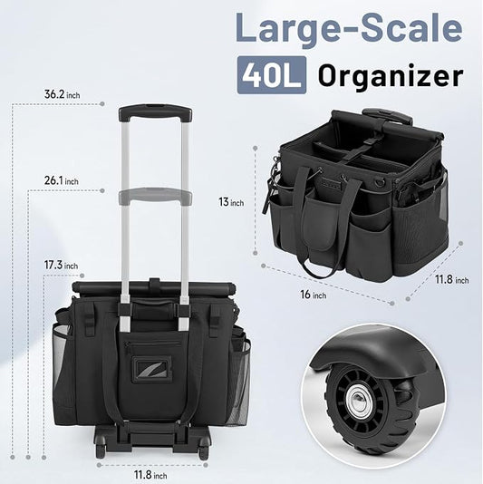 Large Cleaning Caddy for Cleaning Supplies Organizer, Rolling Cleaning Caddy - Image 2