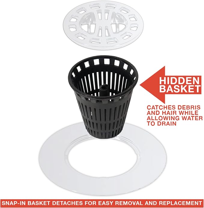 DANCO Hair Catcher for Stand-Alone Shower Drain Cover | 3-inch Shower Drain - Image 5