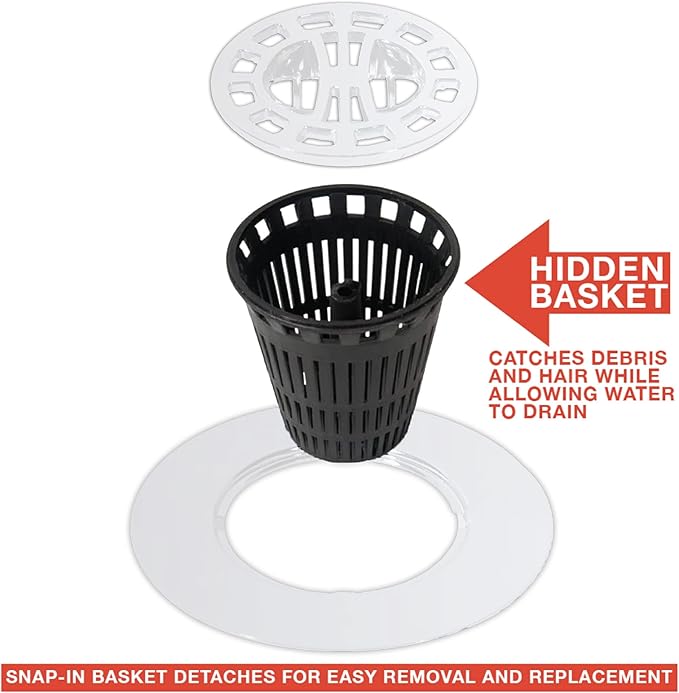 DANCO Hair Catcher for Stand-Alone Shower Drain Cover | 3-inch Shower Drain - Image 5