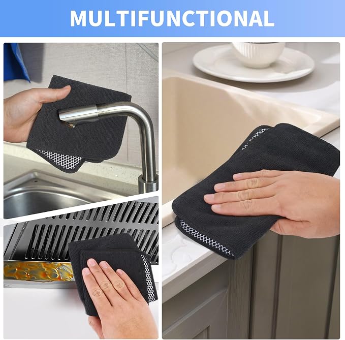 KinHwa Kitchen Washcloths for Dishes Absorbent Microfiber Dish Cloths Quick Dry - Image 5