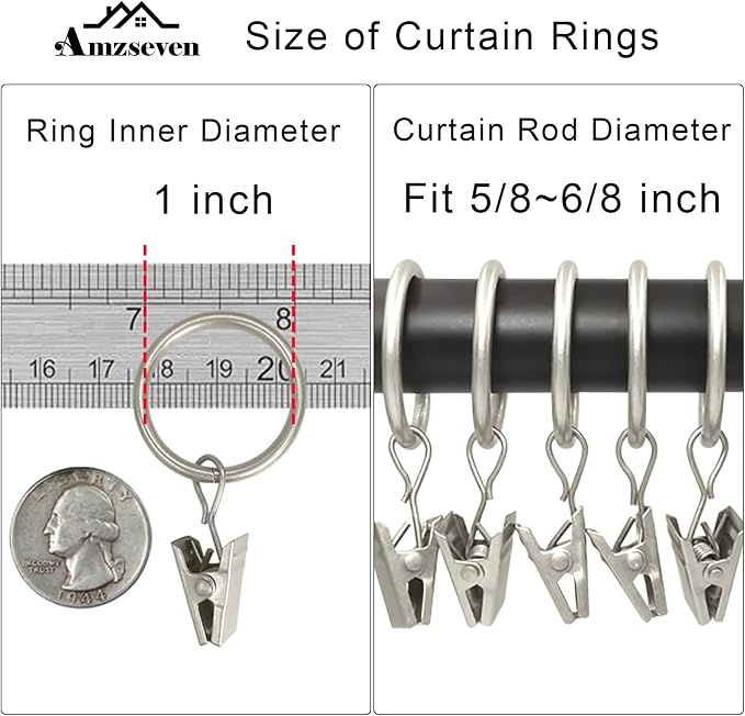 100 Pack Metal Curtain Rings - Image 3