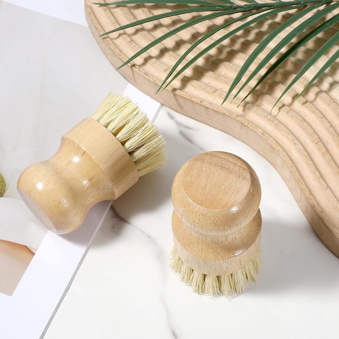 20 Pack Bamboo Dish Brush Set, Natural Dish Scrub Brush - Image 6