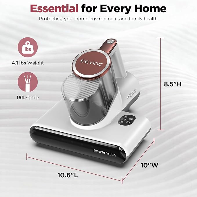 DEVINC Mattress Vacuum Cleaner, 16Kpa 650W Bed Vacuum Cleaner - Image 8