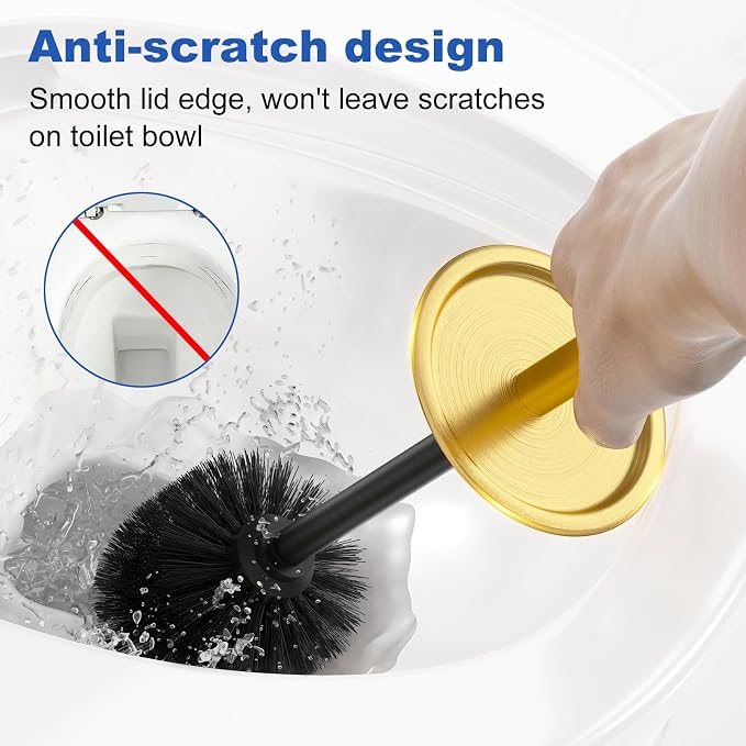 Toilet Brush and Holder Set：304 Stainless Steel Heavy Duty Toilet Bowl - Image 6