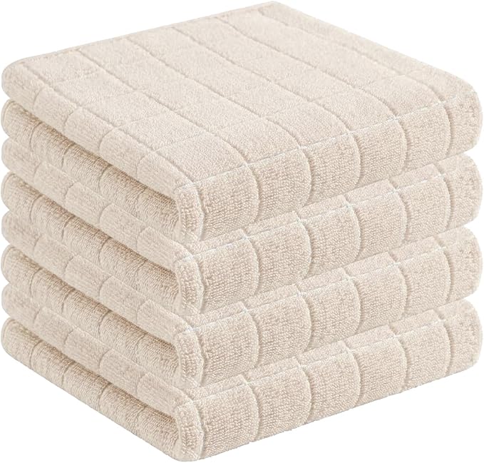 Homaxy 100% Cotton Terry Kitchen Towels, Checkered Designed, Soft and Super by Homaxy