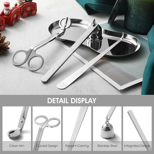 PATOISE 3 in 1 Candle Accessory Set, Candle Wick Trimmer Cutter, Candle Snuffer - Image 2