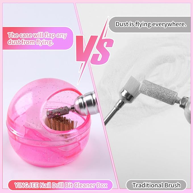 Nail Drill Bits Cleaner Brush Case Accessories, Nail Art Cleaner Tool Case - Image 3