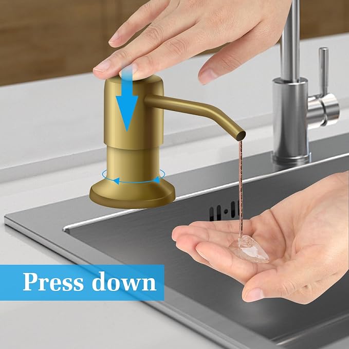Soap Dispenser for Kitchen Sink and Extension Tube Kit, Stainless Steel - Image 2