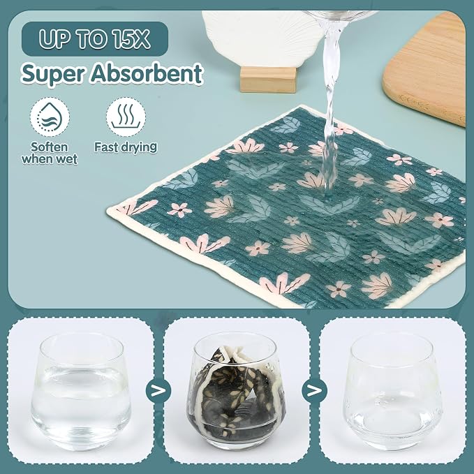 Lucomb 10 Pack Swedish Dishcloths Reusable- Cellulose Cotton Swedish Dish - Image 6