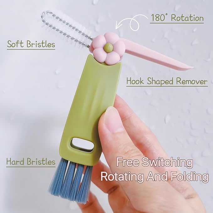 3 in 1 Cup Lid Cleaning Brush, Water Bottle Cleaner Brush, Portable Cup Lid Gap - Image 3