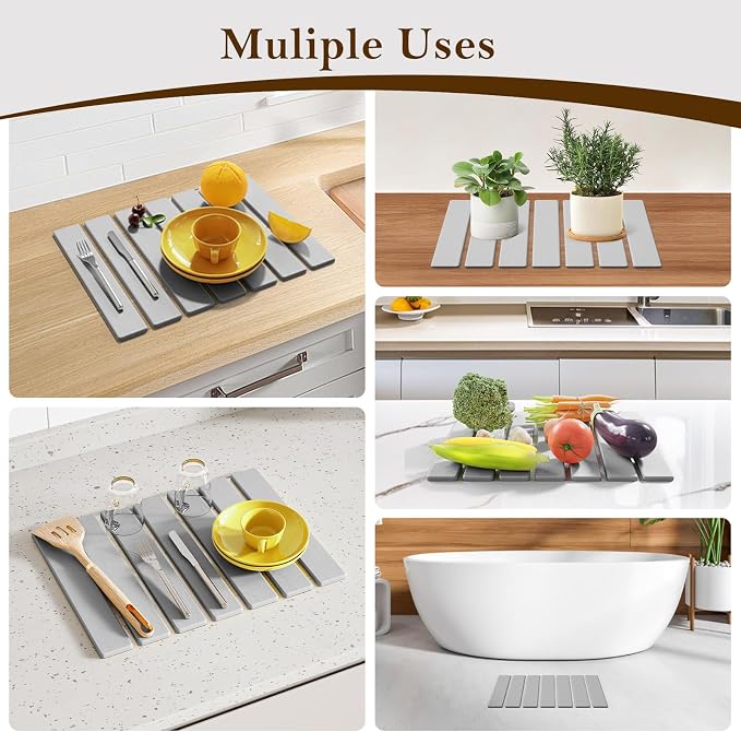 Stone Dish Drying Mats for Kitchen Counter, 15.5“x 11.8”, Eco-Friendly - Image 7