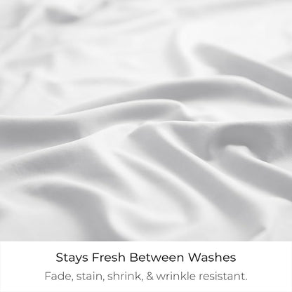 Mellanni Bed Skirt Cal King Size- Bed Skirting - 15-Inch Tailored Drop Pleated Dust Ruffle - Hotel Luxury Bedding - Wrinkle, Fade, Stain Resistant - 1 Bedskirt (Cal King, White)