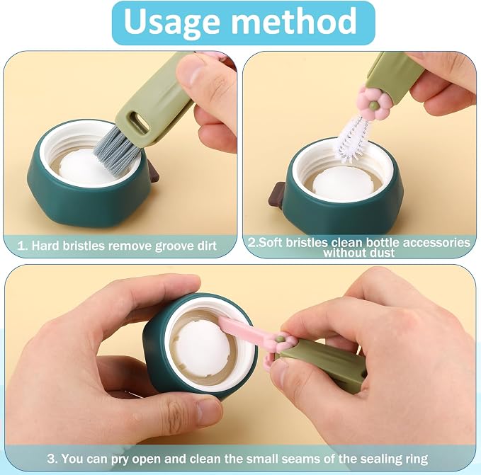 3Pcs 3 in 1 Cup Lid Cleaning Brush - Image 5