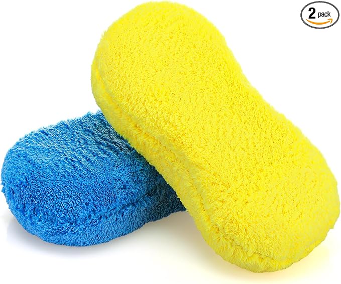 Tanlade 2 Pcs 2 Pack Large Microfiber Car Wash Sponge by Tanlade
