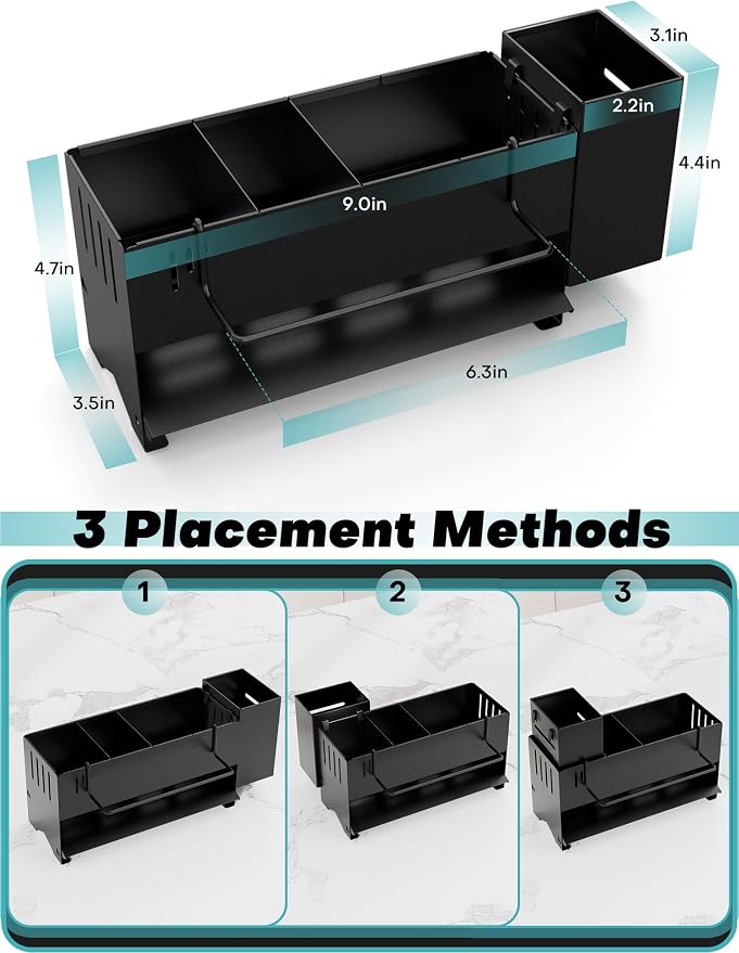 Sponge Holder for Kitchen Sink, Space-Saving Sink Caddy - Image 8