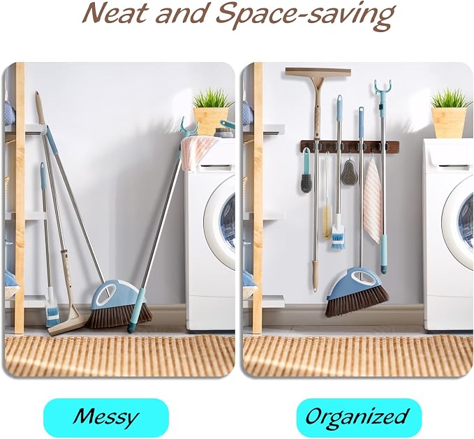 2 Pack Mop Broom Holder Wall Mount - Image 4