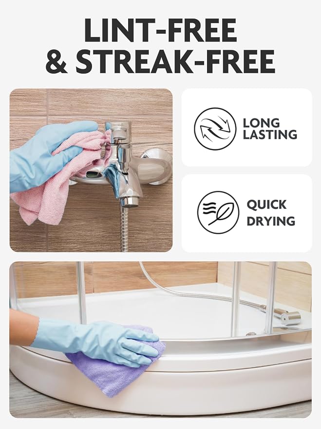 Fantasticlean Microfiber Cleaning Cloth Roll -60 Pack, Tear Away Microfiber - Image 6