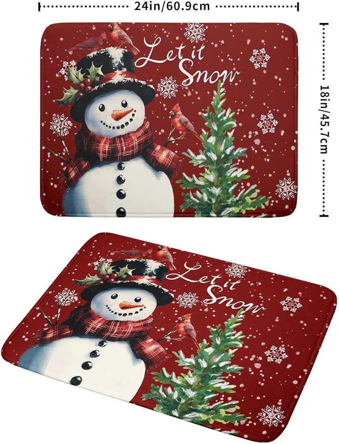 Winter Snowflake Red Dish Drying Mat - Image 2