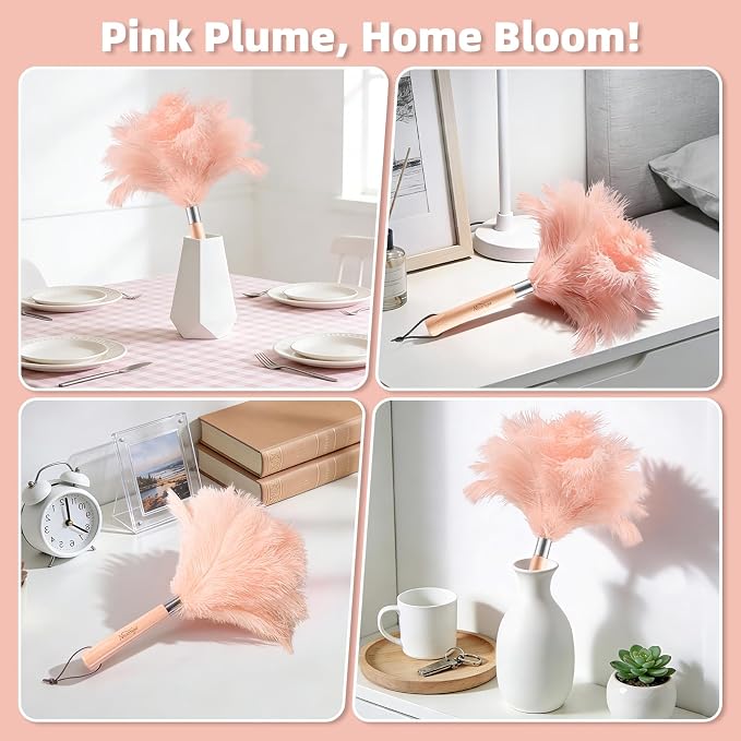 Pink Ostrich Feather Duster - Image 6
