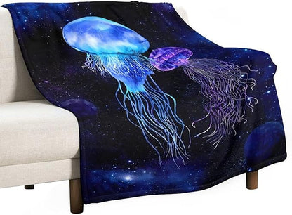 Jellyfish Gifts for Girls & Women - Soft, Warm & Cozy Fleece Throw Blanket for Kids & Adults - 60"x80"