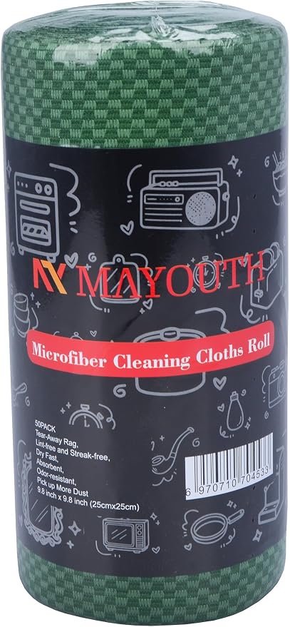 Microfiber Cleaning Cloths Roll 50-Pack Reusable Paper Towels - Image 3