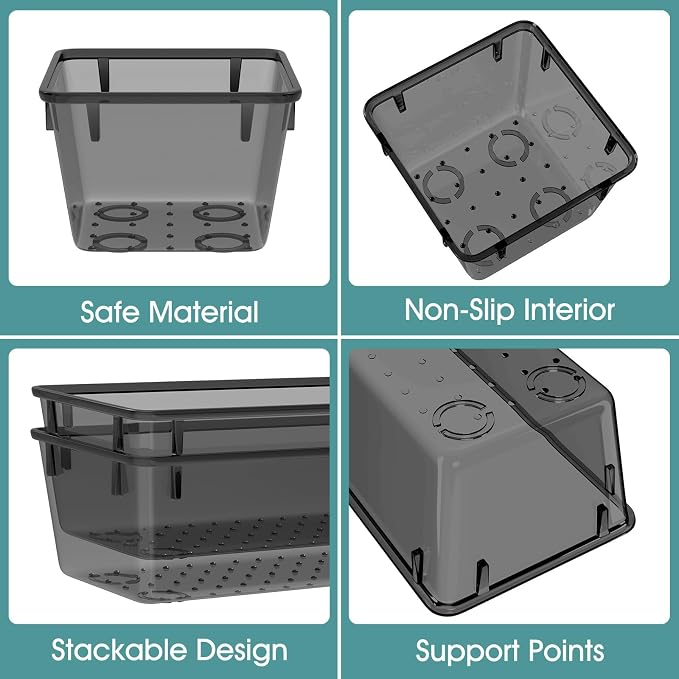 WOWBOX 25 PCS Plastic Drawer Organizer Set, Desk Drawer Divider Organizers and - Image 3