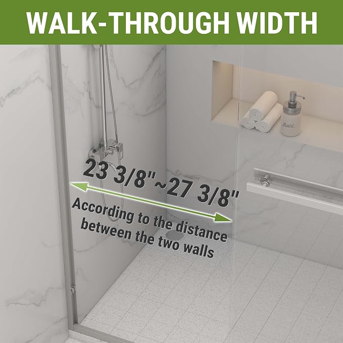 Tub Shower Door 56-60" W x 60" H, Polished Chrome Bathtub Door - Image 3