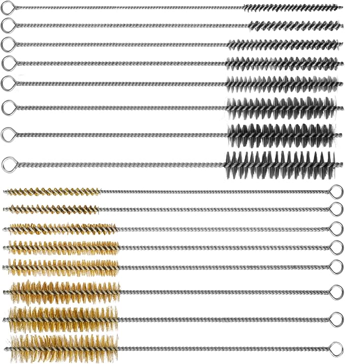 16Pcs Tube Cleaning Brush, Brass Stainless Steel Engine Cleaning Brushes by RAWILL