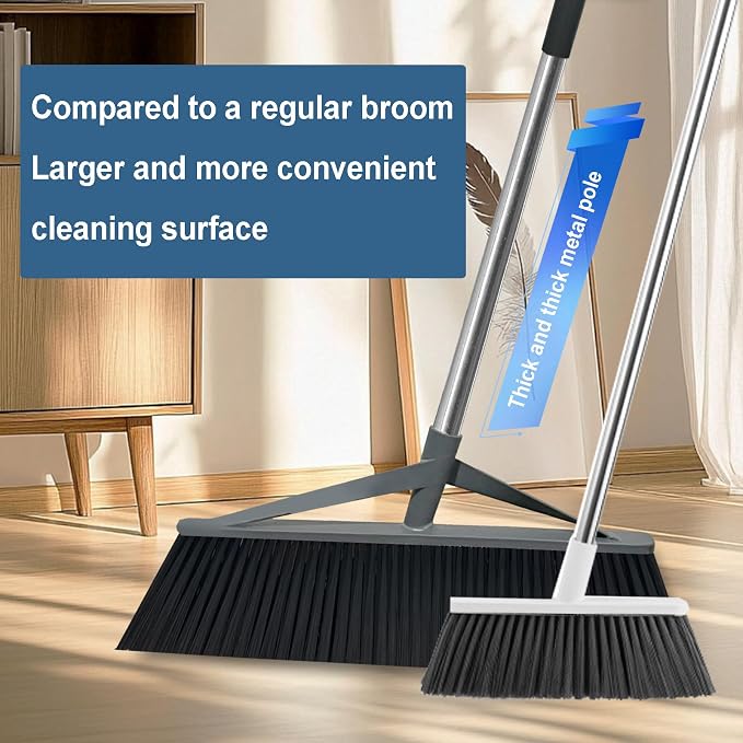 17.7inch Wide Large Broom for Sweeping Indoor or Outdoor, Whole Length 57inch - Image 6