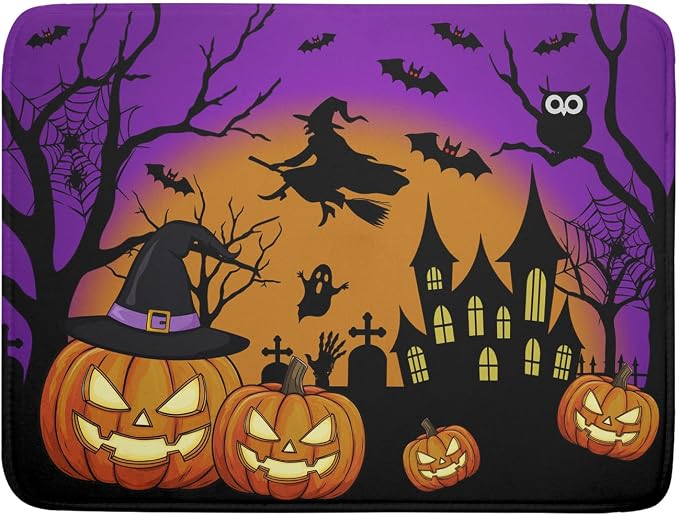 Happy Halloween Pumpkin Dish Drying Mat by Sweetshow