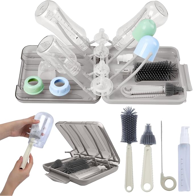 Bottle Brush Set Cleaner Silicone Brushes by MOMBASICS