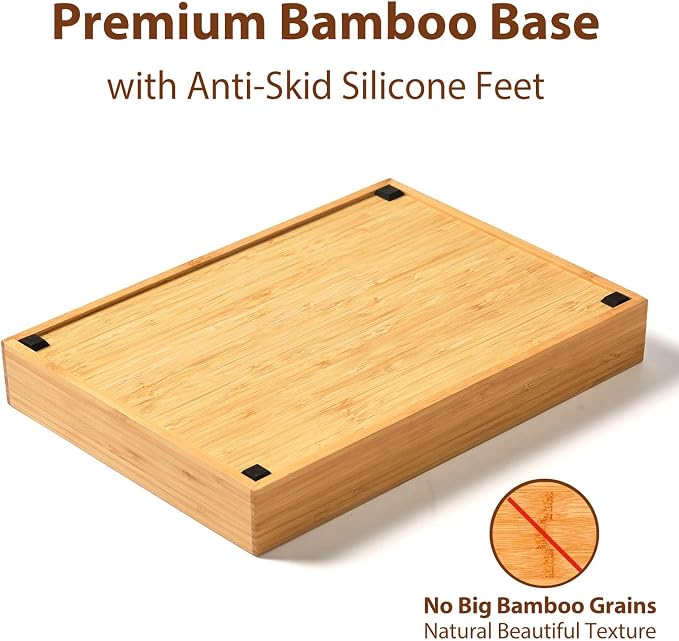Umilife Bamboo Kitchen Drawer Organizer, 8.25 Inch Silverware Utensils Tray - Image 4