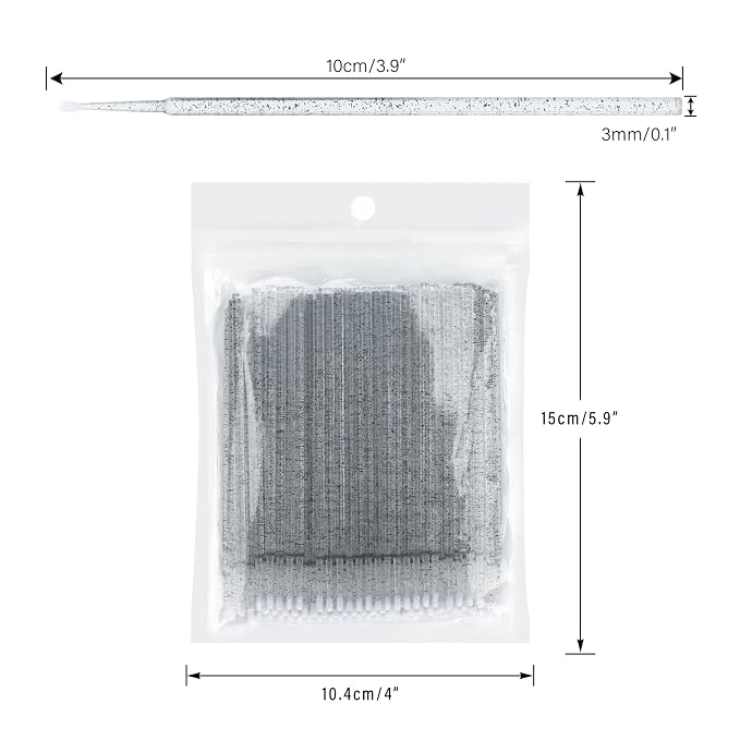 G2PLUS 500PCS Cotton Swabs, Crystal Black Disposable Micro Applicators Brush - Image 2