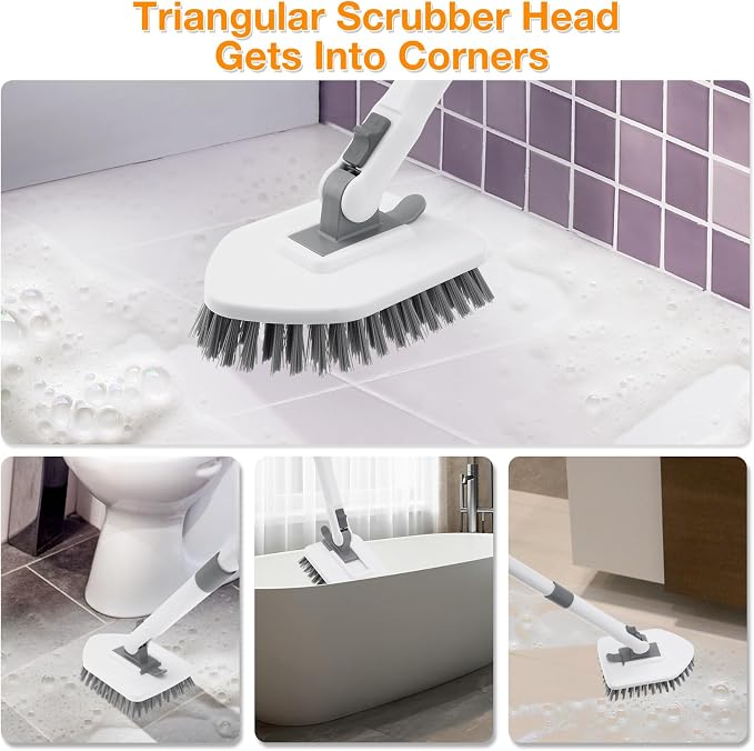 4 in 1 Shower Scrubber Cleaning Brush, Tub and Tile Scrubber - Image 7