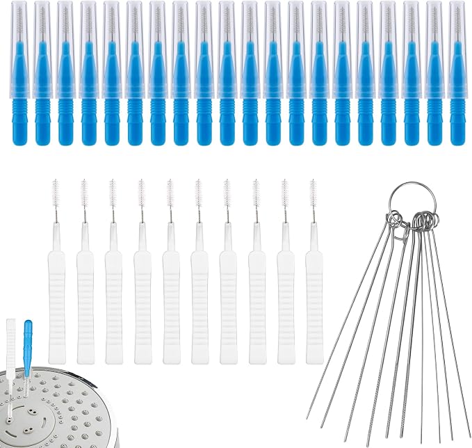40pcs Shower Head Cleaning Tool Kit, 2 Designs Showerhead Cleaner Brushes and by Unknown