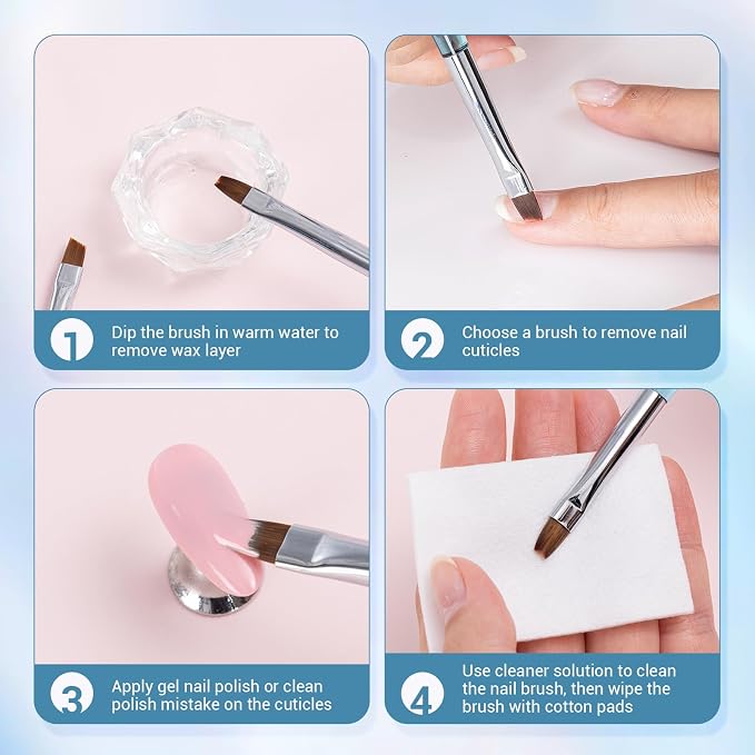 AIRSEE Nail Art Clean Up Brushes, Painting Brushes, Art Design DIY Tools - Image 8