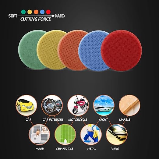 SPTA Buffing Polishing Pads, Compound Buffing Sponge Pads Cutting Polishing Pad - Image 7