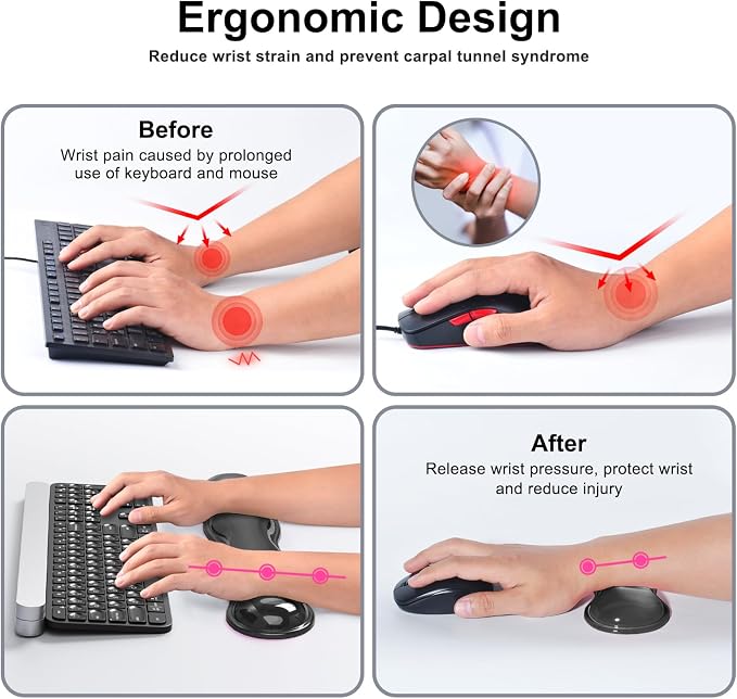 Gel Keyboard and Mouse Wrist Rest Set, Comfort Ergonomic Wrist Support - Image 3