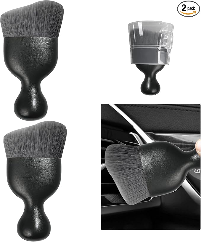 Ziciner 2 PCS Car Detailing Brush, Curved Soft Bristles Auto Removal Dust by Ziciner