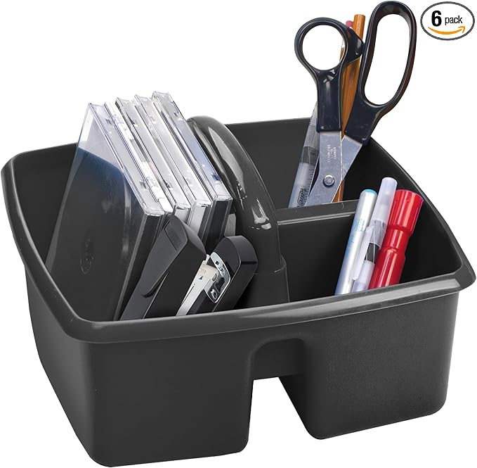 Storex 3-Compartment Small Cleaning Caddy – Multipurpose Supply Organizer by Storex