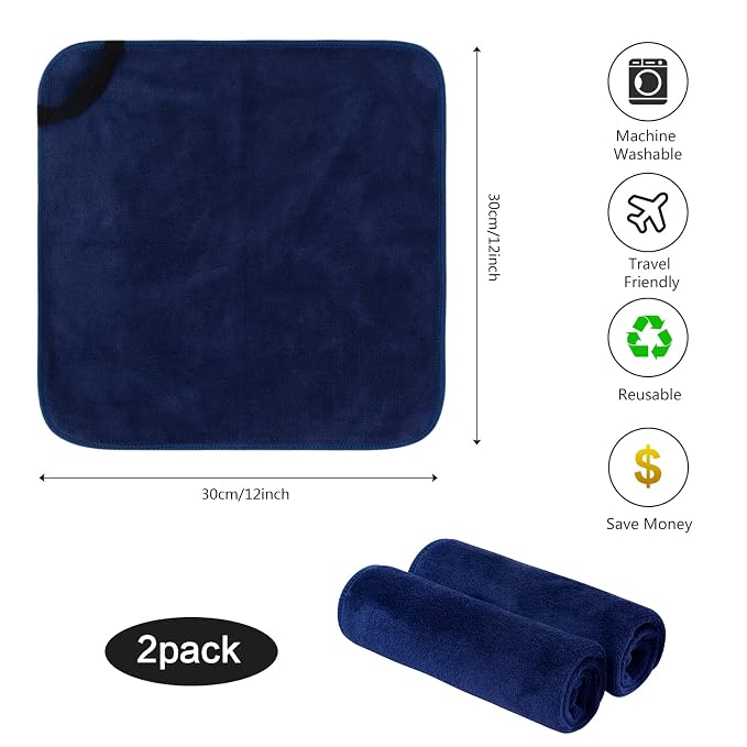 SINLAND Microfiber Facial Cloths Fast Drying Washcloth 12inch x 12inch - Image 7