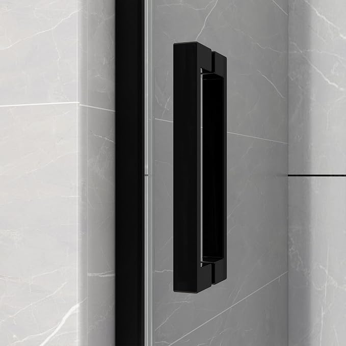 Sunrosa Semi-Frameless Glass Shower Door, 47 2/8" -48" W x 76" H Single Sliding - Image 3