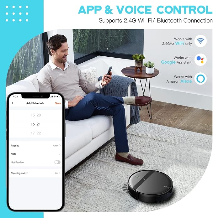 Robot Vacuum and Mop Combo, App/Alexa Control, Smart Robot Vacuum Cleaner - Image 2